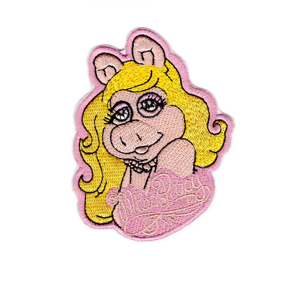 

New Design The Muppets Miss Piggy Cartoon Embroidered Girls Iron On Applique Patch