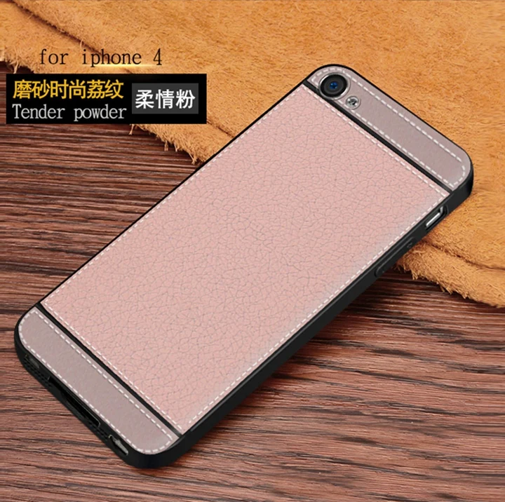 Силиконовый чехол с текстурой личи для iphone 4 5 6 s 7 8 plus hoesje lychee из ТПУ x se 10 крышка ток