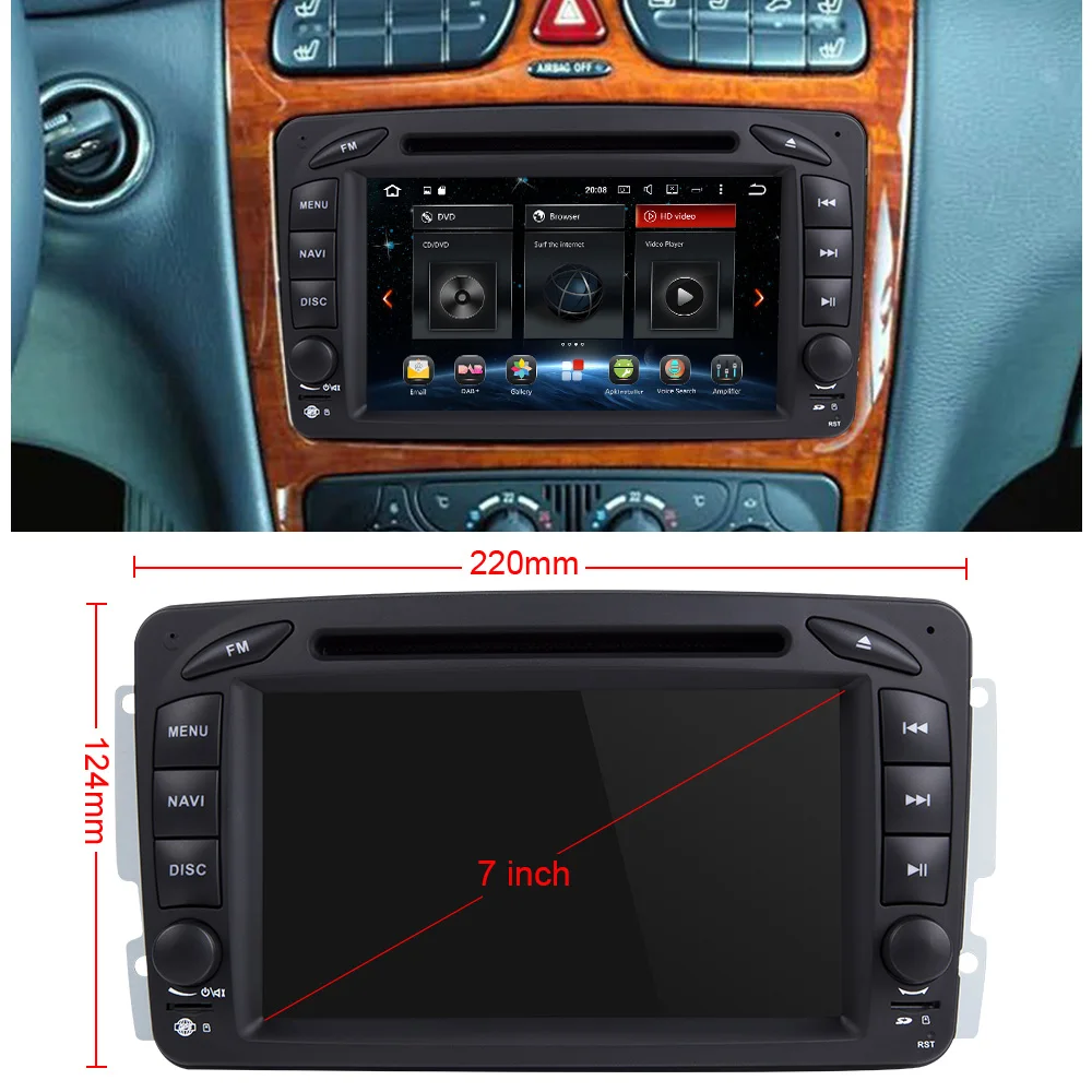 Eunavi 7 &quot2 Din Android 8 0 автомобильный DVD радио мультимедиа плеер с gps навигатором для Benz