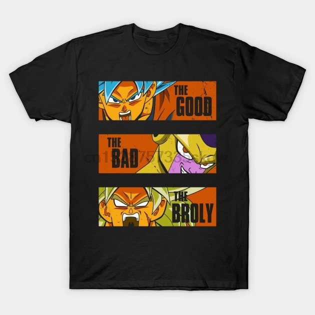 Мужская футболка с коротким рукавом женская The Good Bad and the Broly аниме