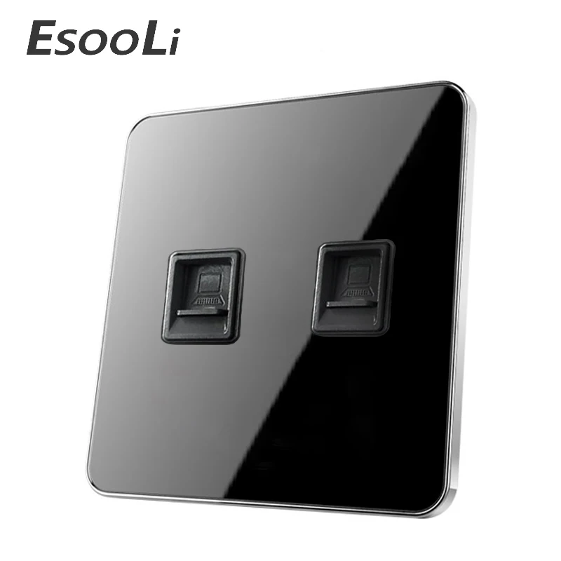 EsooLi бренд двойной RJ45 Интернет розетка роскошный настенный сетевой выход