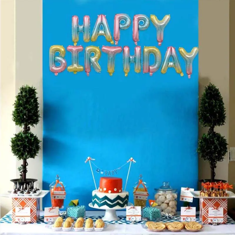 8-Season Rainbow Party Decorations Gradient Color Love Heart Star Round Foil Balloon Birthday Accessories Happy Mothers Day | Дом и сад