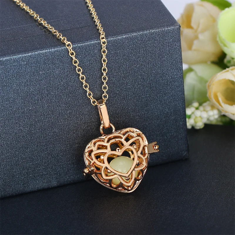 ESERSE светящийся полый кулон в виде сердца для женщин темноте золотой 3 цвета