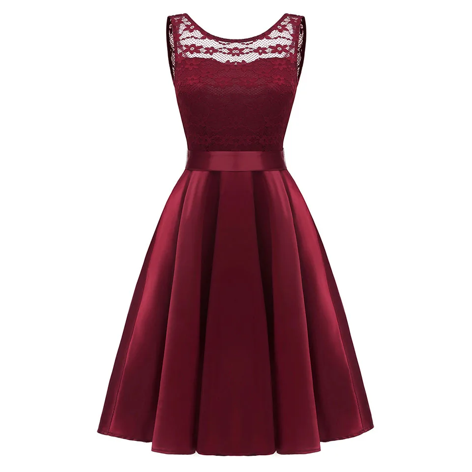 Burgundy Dressv бургундское коктейльное платье дешево совок шеи без рукавов на шнуровке Платье на выпускной вечер элегантное модное коктейльное платье - Цвет: Burgundy