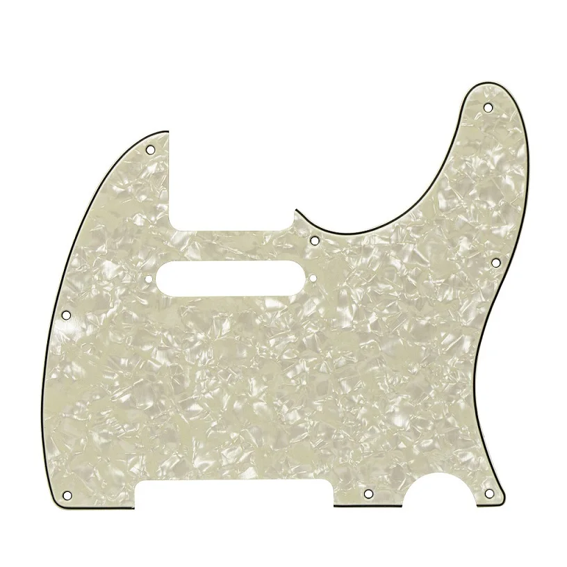 Aged Pearl 4Ply FLEOR 1 шт. электрогитара Tele Pickguard скретч пластина 8 отверстий w/звукосниматель с одинарной катушкой отверстие для США/Мексика Tele гитары аксессуары - Цвет: Aged Pearl 4Ply