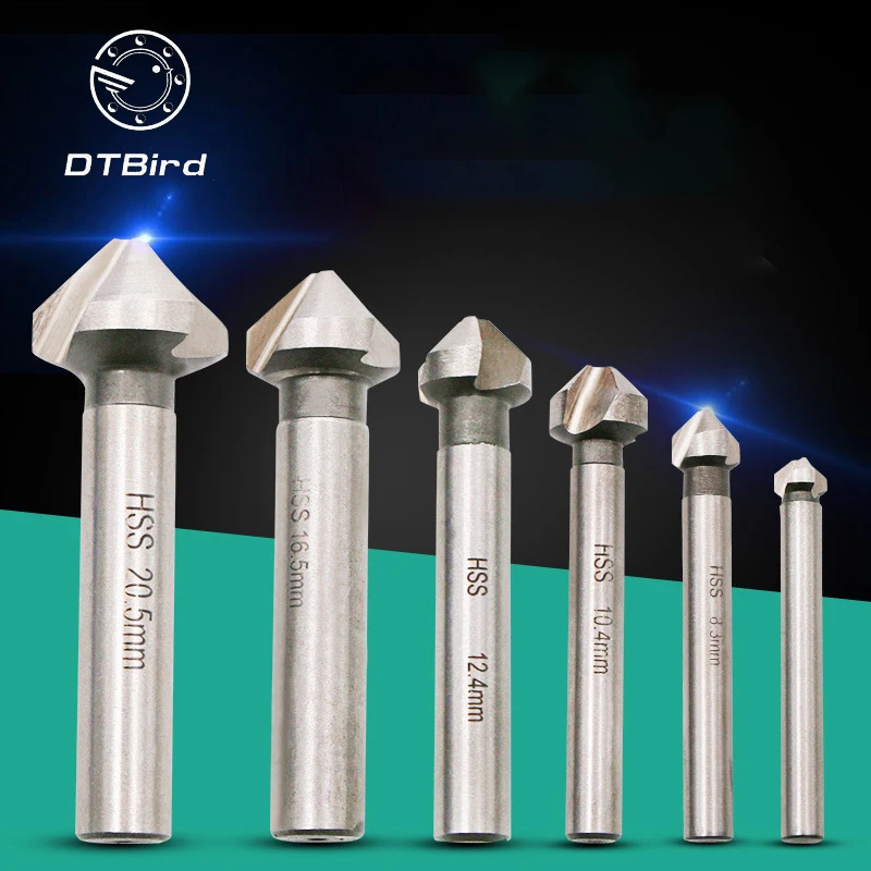 6 размеров Титан 90 градусов HSS Зенковка сверла фаски Резак для заготовки