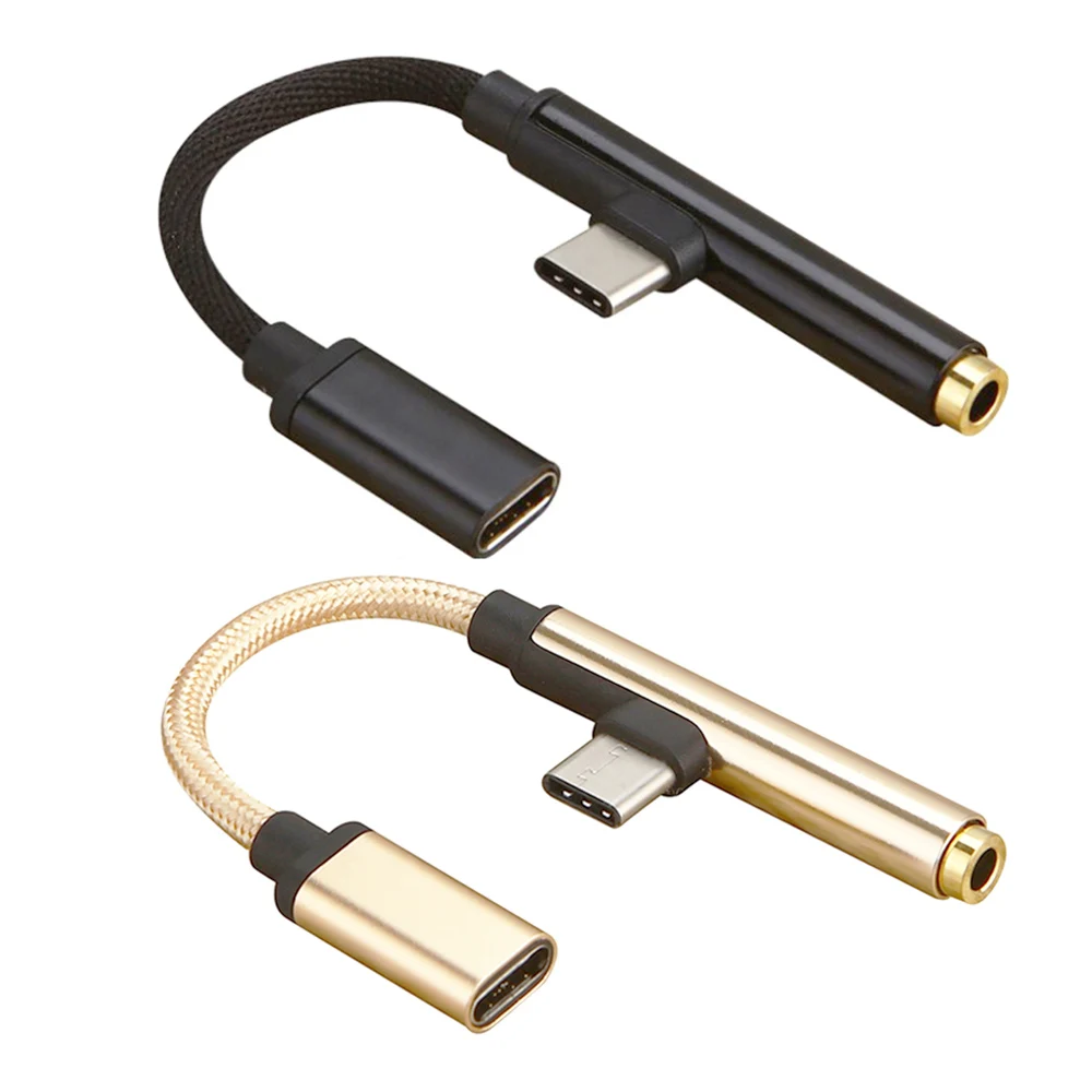 Зарядное устройство для наушников 2 в 1 usb 3.1 Type C Папа мама аудиоразъем 3 5 мм Кабель