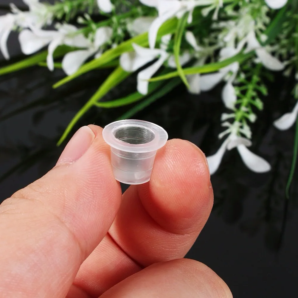 

VGEBY 200/100 Pcs 8mm Small Size Professional Transparent Tattoo Machine Pigment Ink Cups Cap Set Microblading Tatto Supplies