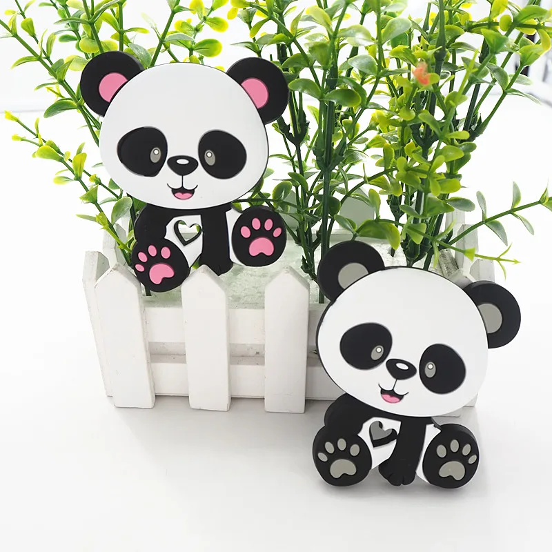 

Chenkai 1PC Silicone Panda Bear Teether DIY Baby Chewing Pendant Nursing Sensory Teething Pacifier Dummy Jewelry Animal Toy