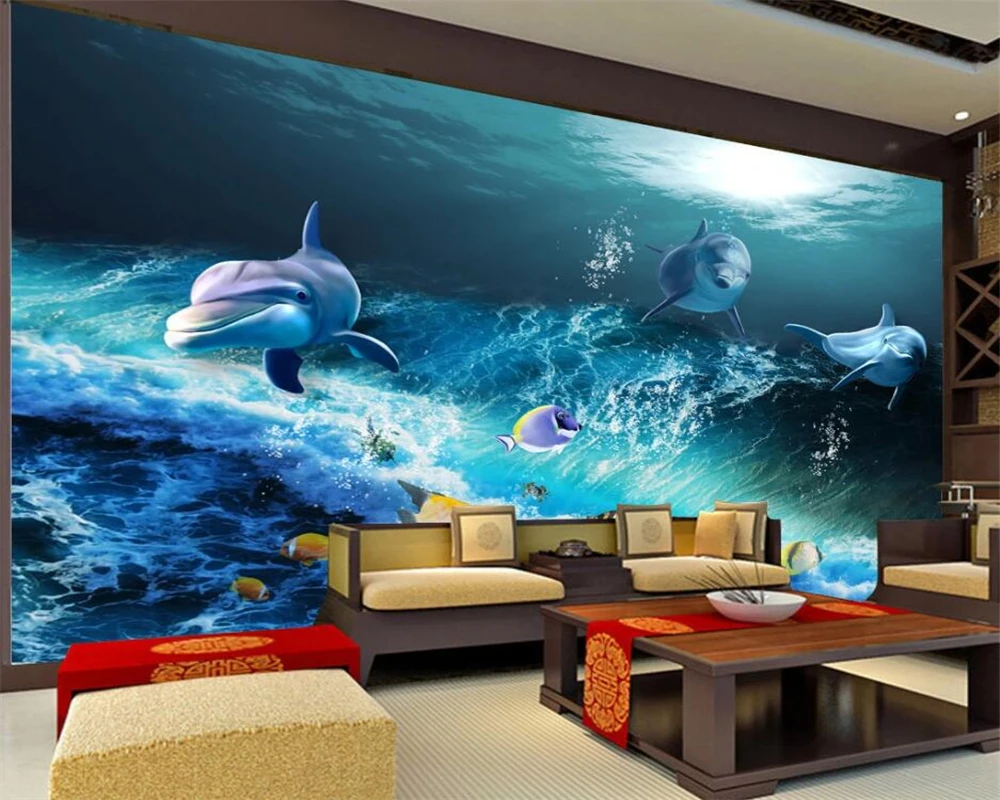 Пользовательские обои beibehang модные 3D с морским миром фоновые для гостиной и
