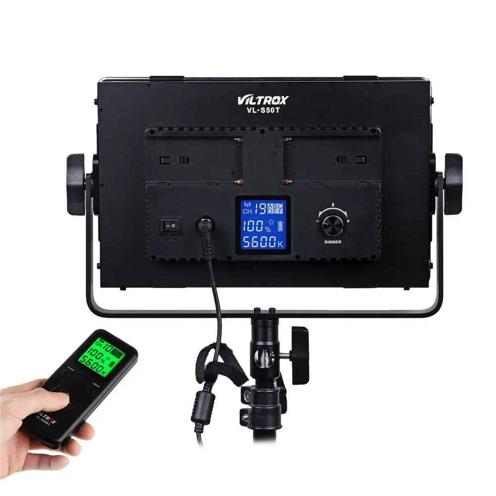 Viltrox VL-S50T 50 Вт металлический ЖК-фото светодиодный видео Студийный свет Би-цвет и затемнения+ 2,4 г беспроводной пульт дистанционного управления для фотография интервью