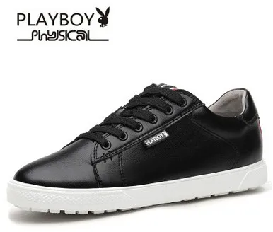 PLAYBOY/Мужская обувь из натуральной кожи; повседневные лоферы на шнуровке; повседневные Мокасины; Мужская обувь для вождения - Цвет: Черный