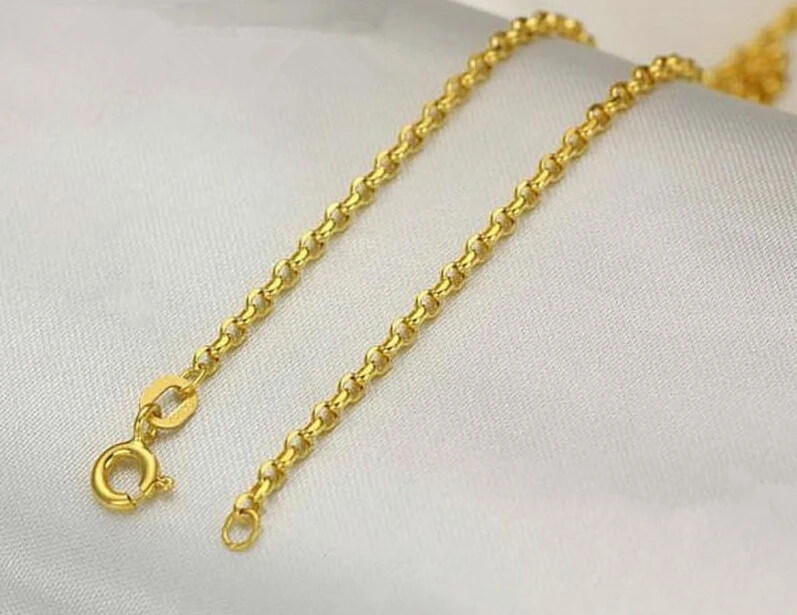 Подлинная твердая цепочка из желтого золота ожерелье/кабельная ожерелье/2 24g|gold