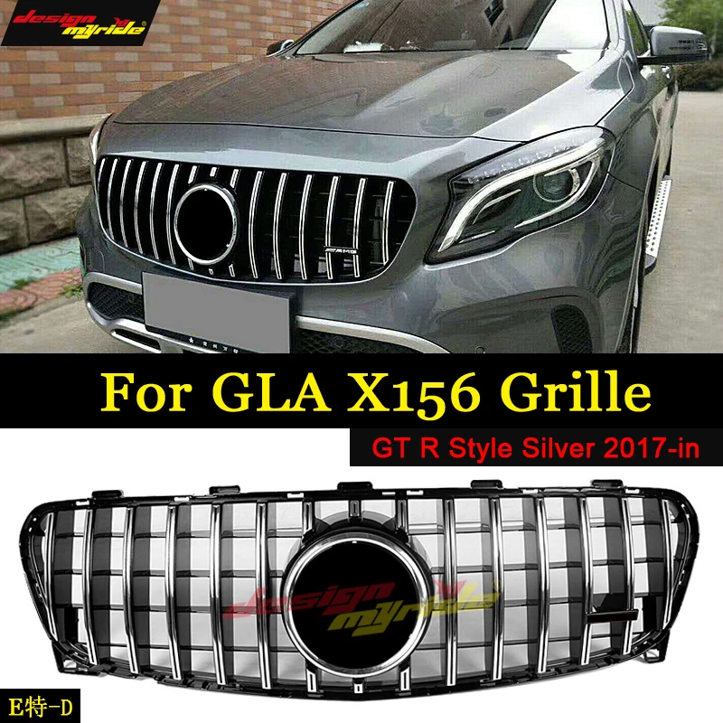 GT R СТИЛЬ передняя решетка X156 GLA45AMG внешний вид Серебряный подходит для MercedesMB GLA class