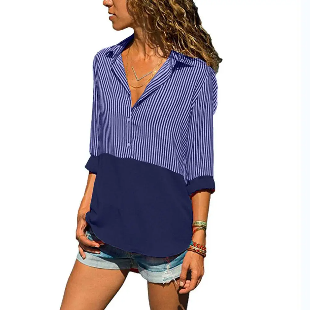 Обувь для отдыха сезон весна осень Рубашка в полоску Классический отворотами