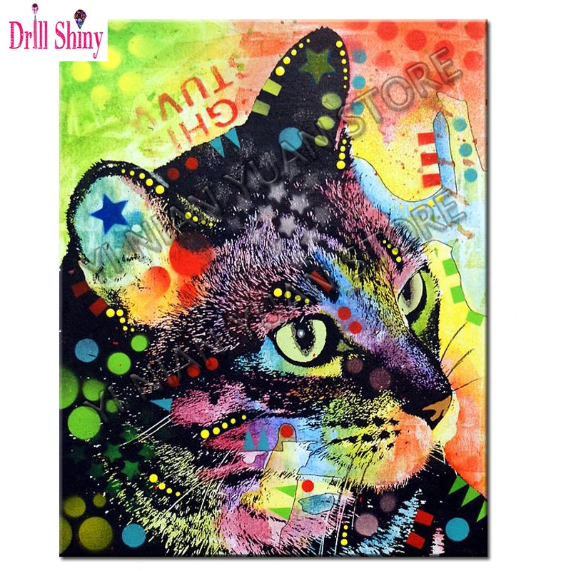 Алмазная картина цветные животные белка полный Кот 5d квадратная мозаика Набор