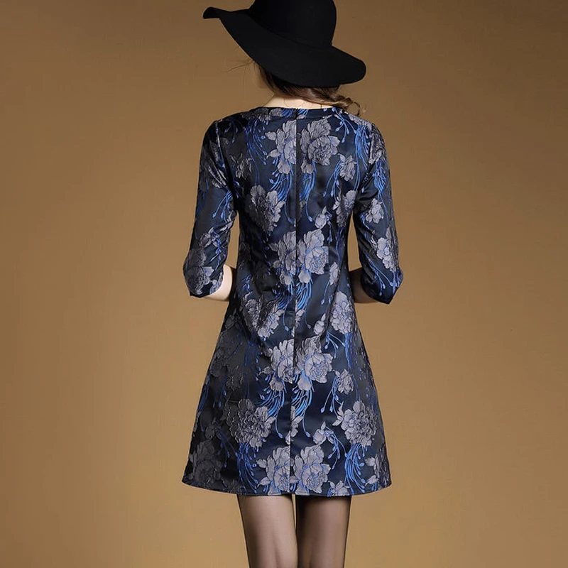 2020 Новое Женское платье осень весна три четверти рукав Империя Вечерние платья