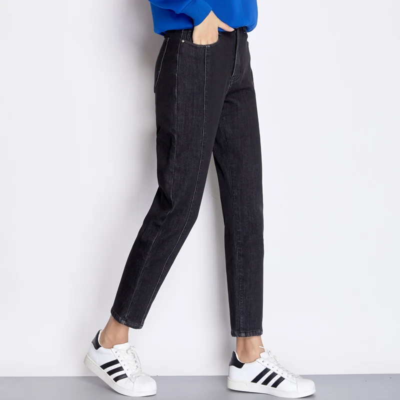 LEIJIJEANS 2018 новые зимние свободные шаровары джинсы плюс размер женские с высокой