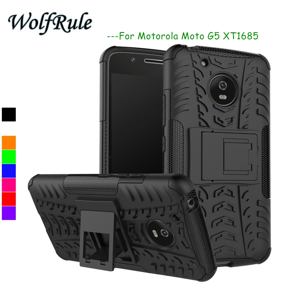 

Чехол WolfRule для Moto G5, силиконовый и пластиковый чехол для Moto G5, чехол для Motorola Moto G5 XT1685 XT1672, подставка для держателя