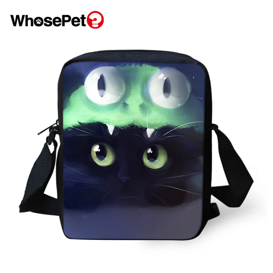 WHOSEPET женские сумки-мессенджеры с мультяшными кошками принты через плечо модные