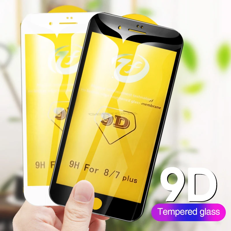 Закаленное стекло 9D с полным покрытием для защиты экрана iPhone 7 8 Plus 6 S 9H новая