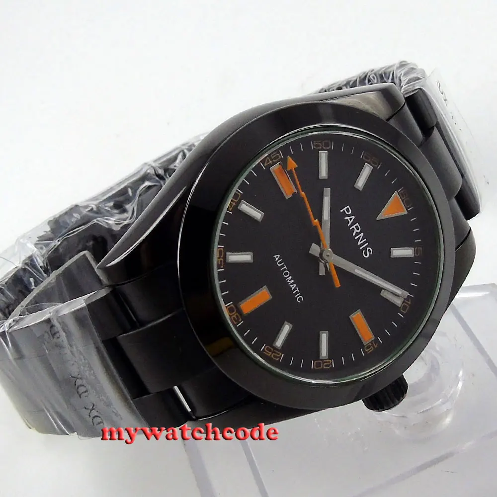 

40mm Parnis black dial PVD sapphire glass MIYOTA automatic Mens Watch 264