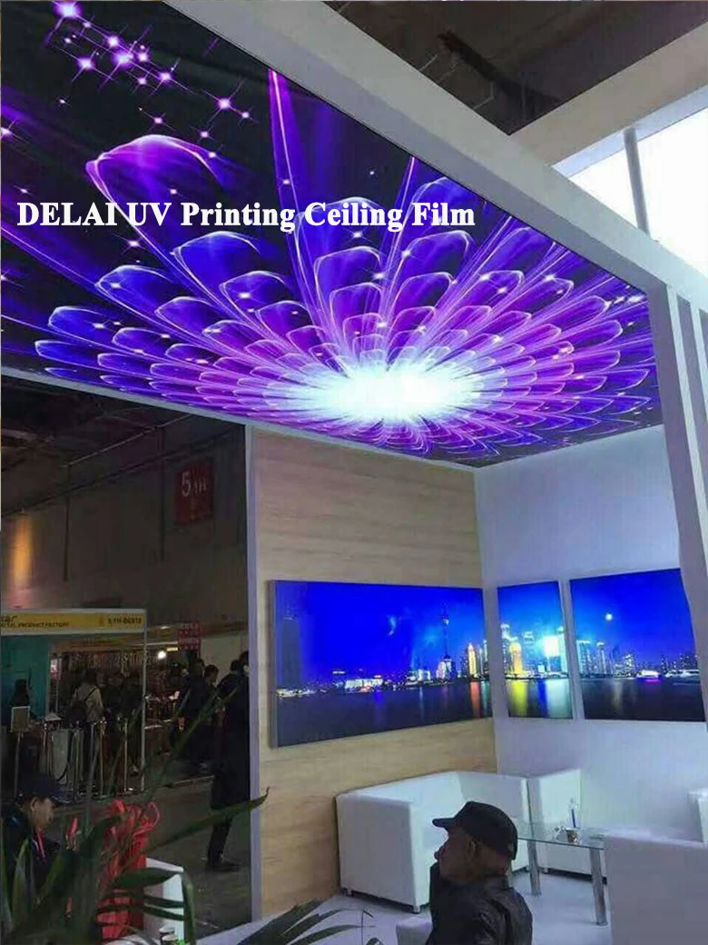 Яркое 3D перьевое освещение УФ стретч потолочная пленка с сырьем mateiral переводная