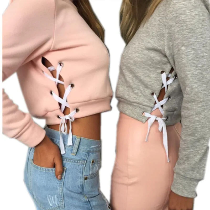 Новое Прибытие Осень Повседневная Розовый/Серый Женщины Толстовки Мода Длинным