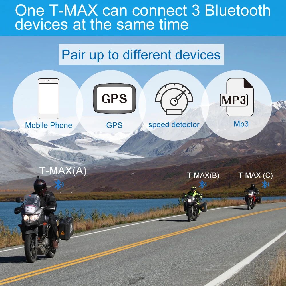 2 шт. FreedConn T-MAX Мото шлем Bluetooth гарнитура 6 всадников говорить мотоцикл домофон 1000 м FM радио Bluetooth 4,1