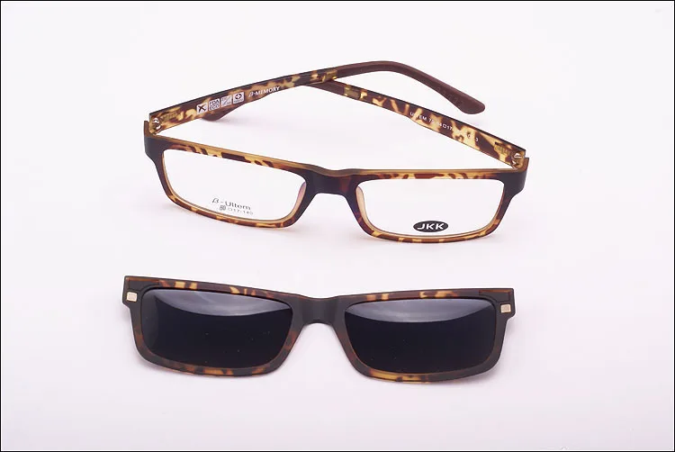 Tortoise Full Frame Male and Female myopia Glasses Magnet Clip Small Size Eyeglasses 50 Sand Black Polarizing Sunglasses JKK104 - Цвет оправы: Tortoise