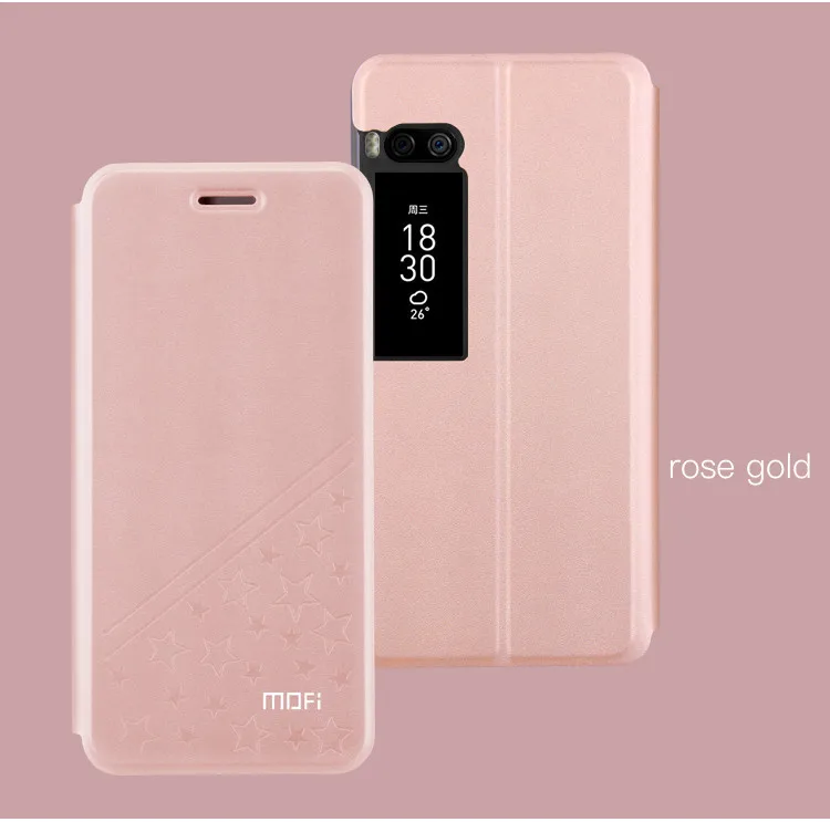 rose gold Чехол Mofi для Meizu pro 7, Роскошный кожаный флип-чехол с подставкой, Стильный чехол-книжка для Meizu pro 7 plus, чехол - Цвет: rose gold