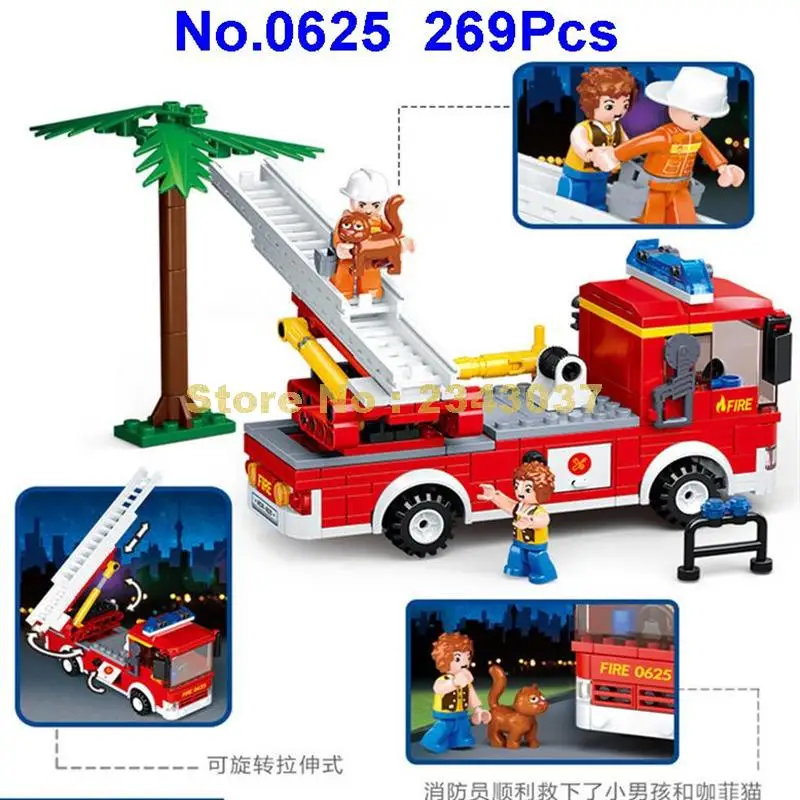 0625 269 шт. Детский конструктор пожарная лестница|building blocks|block blockfire rescue |