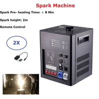 2pcs spark machine flightcase 500w cold spark firework fountain machine dmx and remote control for wedding disco stage effect