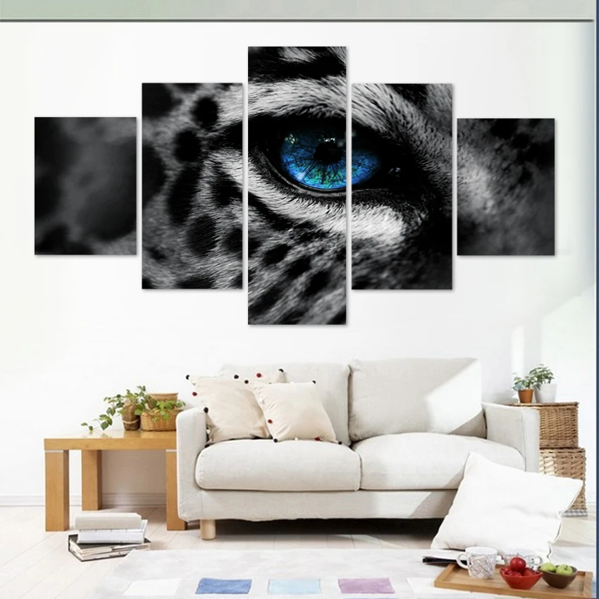 Глаза животных 5 шт. холсте модульная pictures home decor HD печати картина маслом ребенок