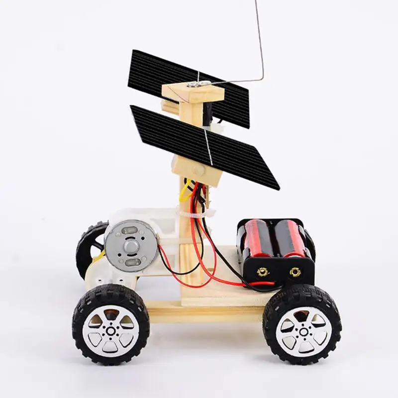 Сборные радиоуправляемые игрушки DIY Мини Деревянный автомобиль беспроводной пульт дистанционного управления модель автомобиля DIY солнечный автомобиль детская игрушка научная развивающая игрушка