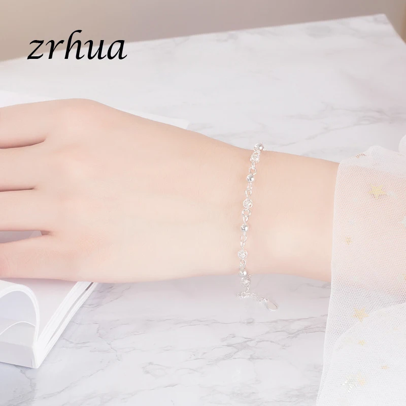 ZRHUA роскошный женский браслет из серебра 925 пробы регулируемые браслеты с