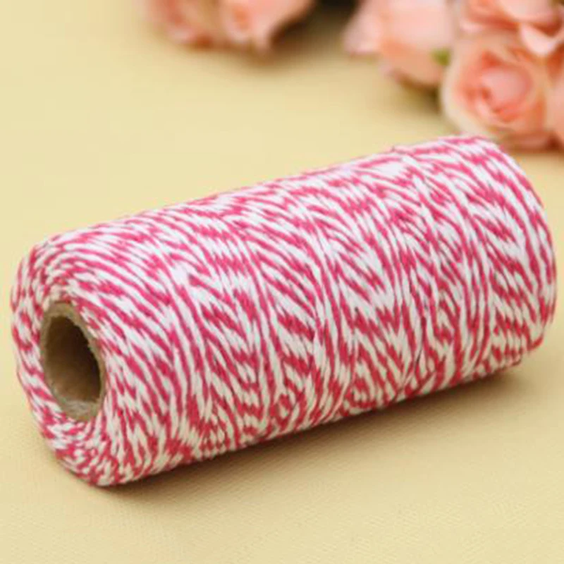 100M* Double Color Cotton Baker Rope Twine for Handmade Accessories Christmas Decoration gift DIY Wrapping HBB12 | Дом и сад