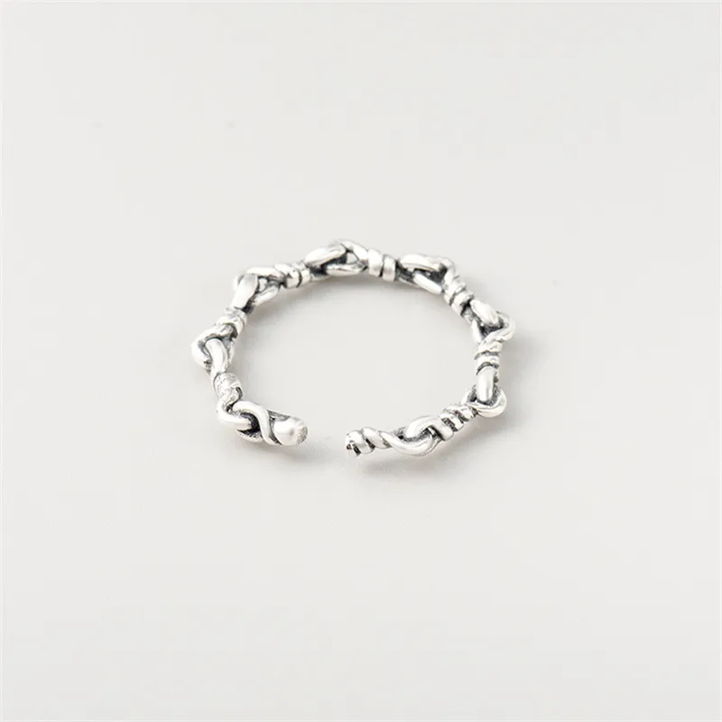 MOLIAM Genuine 925 Sterling Silver Adjustable Finger Ring for Men Women Vintage Simple Twisted Open Toe Rings Jewelry MLRT0154 | Украшения
