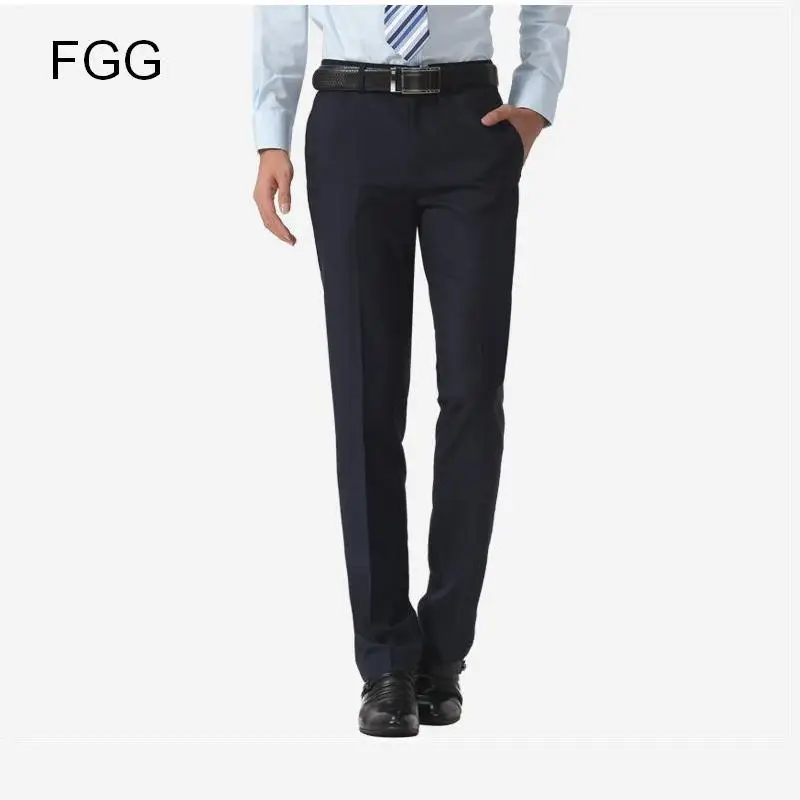 Размер 40 легкие мужские повседневные деловые брюки темно синие свадебные штаны