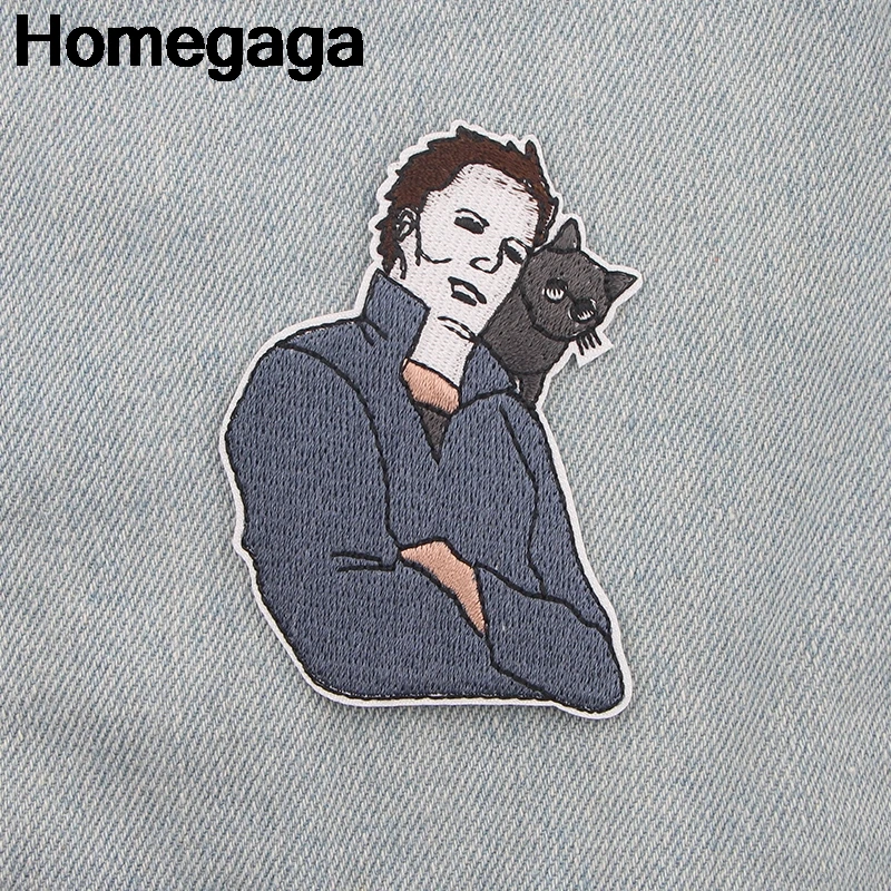 Homegaga Майкл Майерс вышитые железные нашивки значки лоскутное шитье куртка с аппликацией обувь рюкзак значки-наклейки D2231