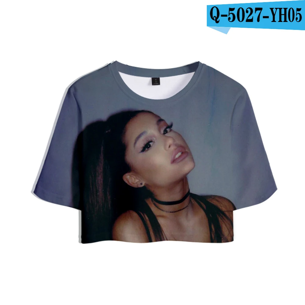 Tops Комплект из двух предметов, короткие штаны, футболка Ариана Гранде, 3D, женские комплекты, милые топы с росой и пупком и короткие штаны, можно продать в одном изделии - Цвет: Tops