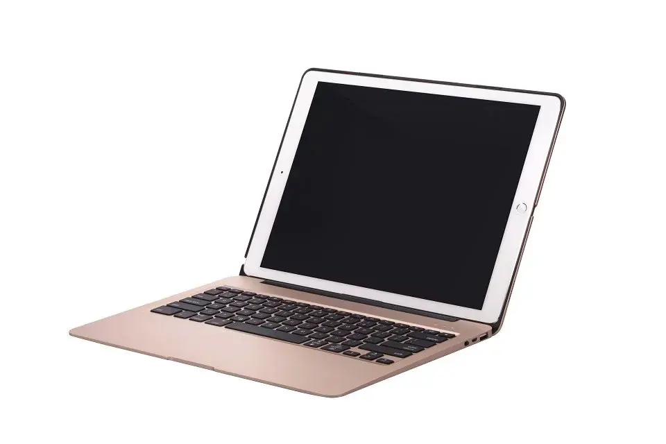 Для iPad Pro 12,9 чехол с Bluetooth клавиатурой, алюминиевый чехол-книжка с клавиатурой+ внешний аккумулятор 5600 мАч+ 7 цветов с подсветкой