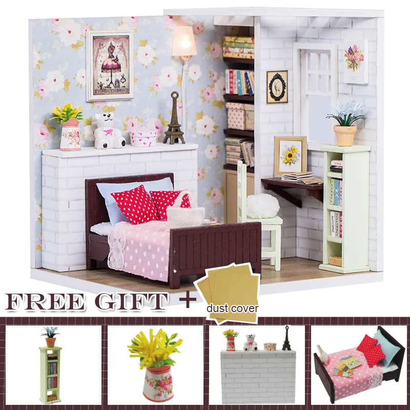 M09F-A Кукольный домик Cutebee миниатюрная мебель кукольный домик DIY Миниатюрные домики комнаты Каса игрушки для детей DIY кукольный домик M10F - Цвет: M09F-A