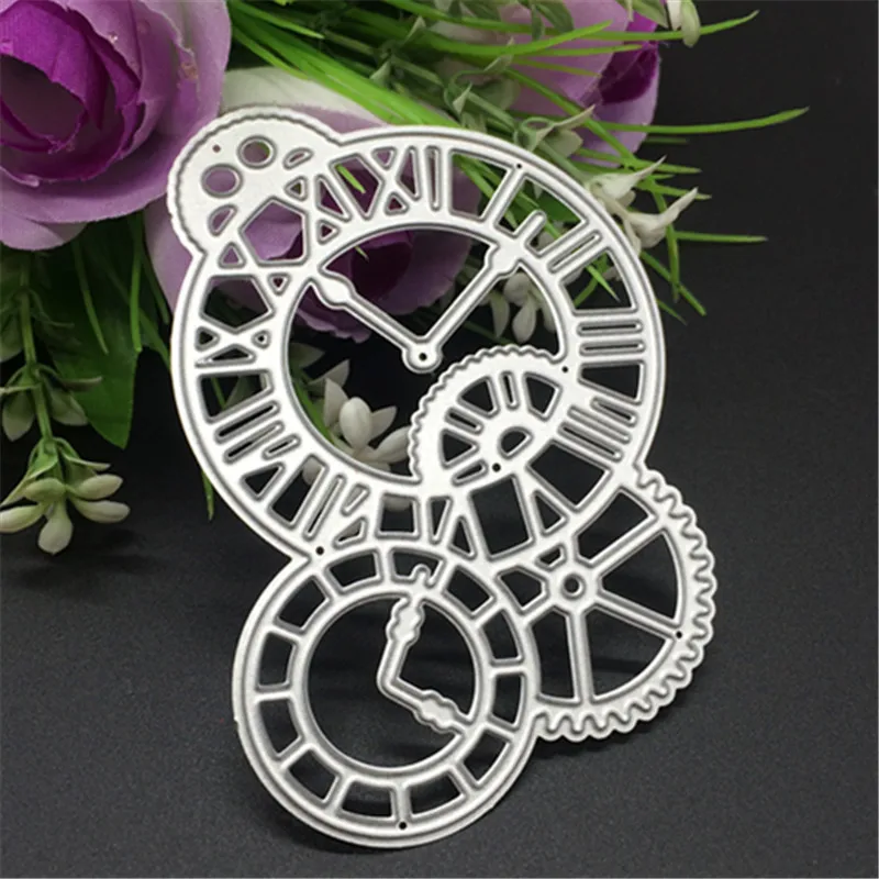 Часы с циферблатом скрапбукинг металлические Вырубные штампы альбом сделай сам