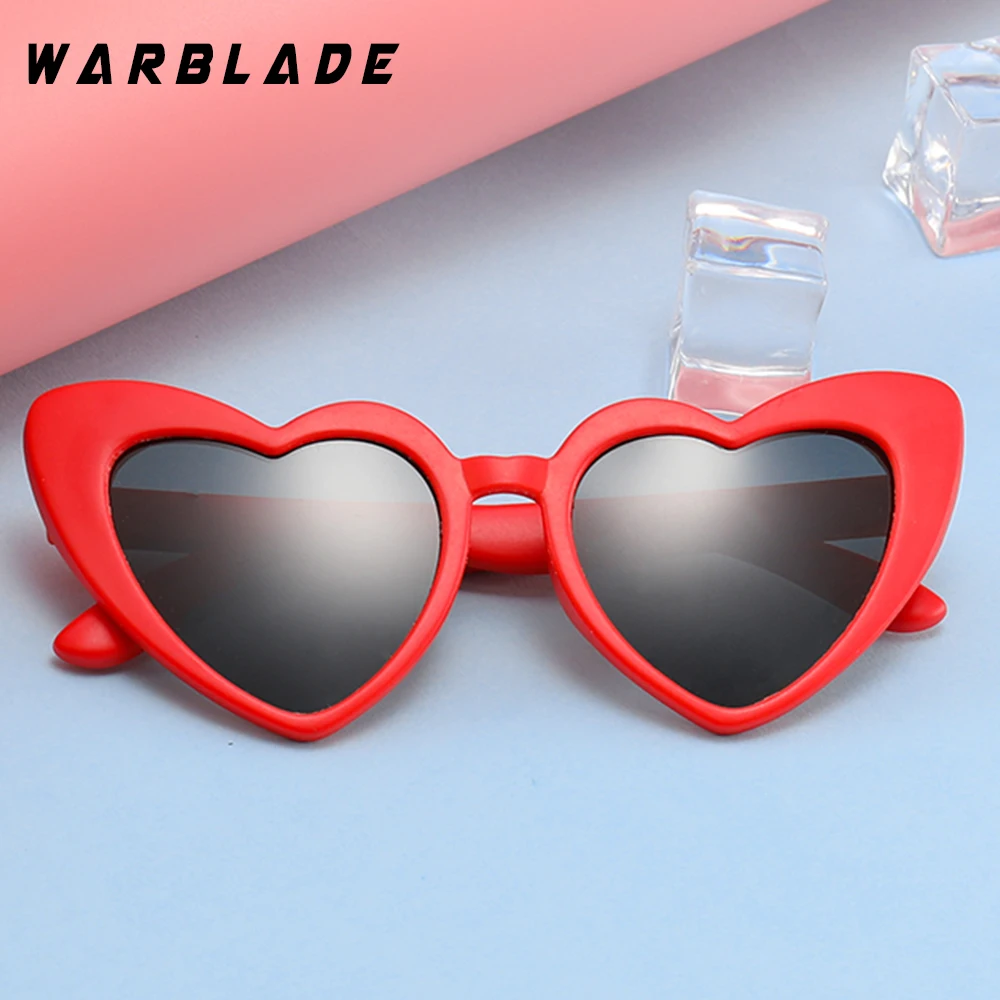WarBLade, Детские поляризованные солнцезащитные очки, детские солнцезащитные очки в форме сердца, для девочек и мальчиков, силиконовые, UV400, Детские зеркальные очки, Gafas TR90