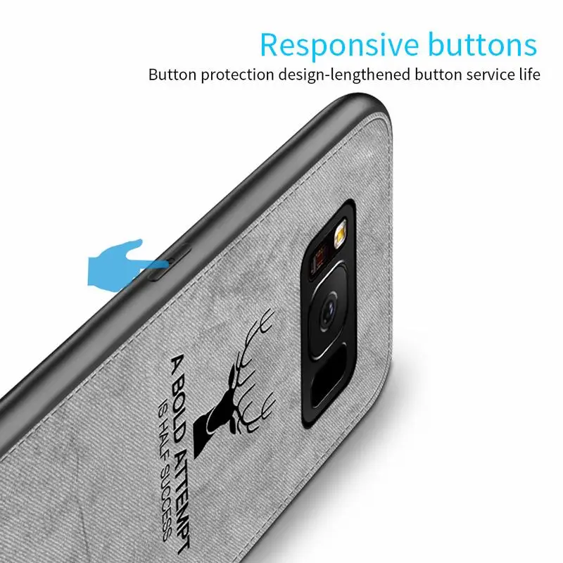 Тонкий чехол для Samsung Galaxy S8 с рисунком оленя из парусины Мягкий защитный ТПУ S9 Note 9