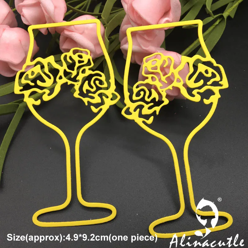 Alinacutle METAL CUTTING DIE Cut Rose Wine Cup Glass Scrapbooking Paper Craft album card Punch Knife art cutter die | Дом и сад