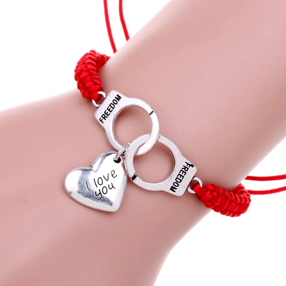 2016 Новая Мода Простой Дизайн Ручной Работы Красный Канат Плетеный Серебряный