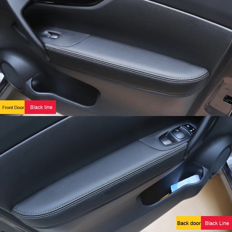 Накладка на подлокотник двери для Nissan Qashqai J11, накладка на подлокотник из искусственной кожи для салона автомобиля Qashqai