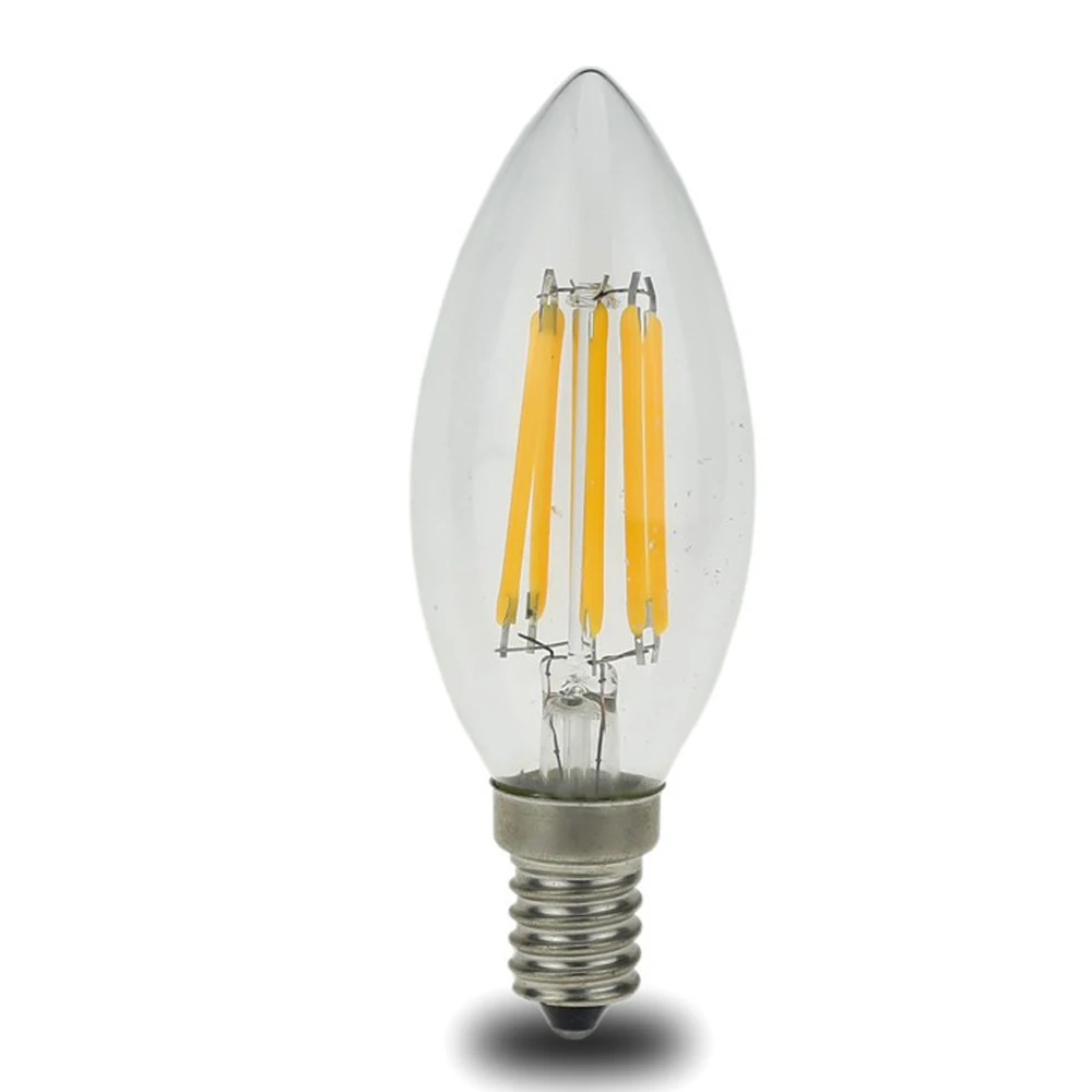

Лампочка TDRSHINE светодиодный e14, 2 Вт, 4 Вт, 6 Вт, e12, e27, 220 В, с регулируемой яркостью, лампочка-свеча, лампочка-люстра с теплым белым светом, хрустальная лампа